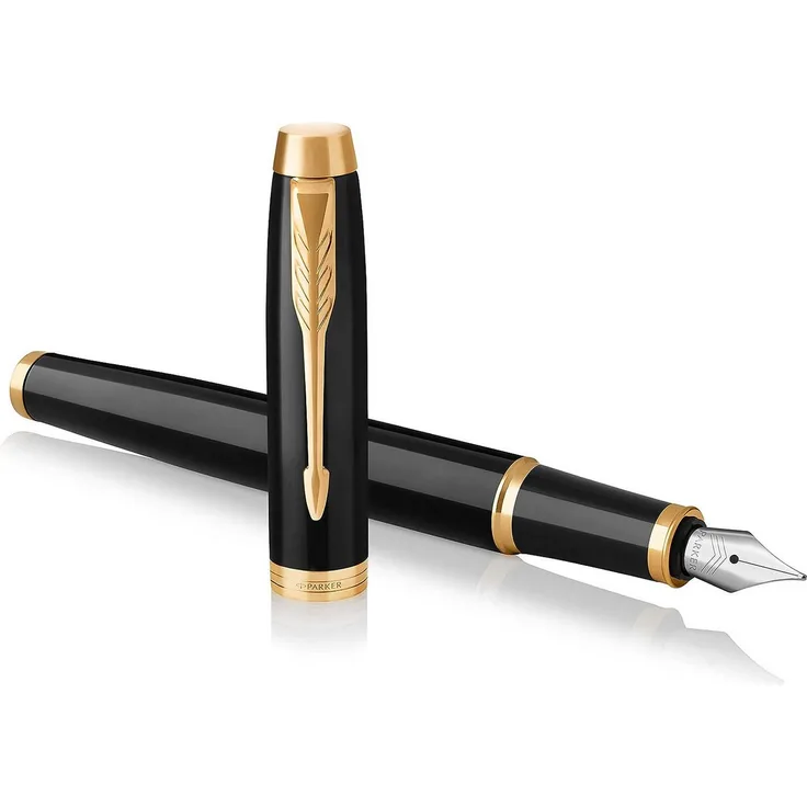 Parker Füllfederhalter IM Core, Premium IM Füller Feder M / F Gold- oder Chromzierteile, elegant in Schwarz