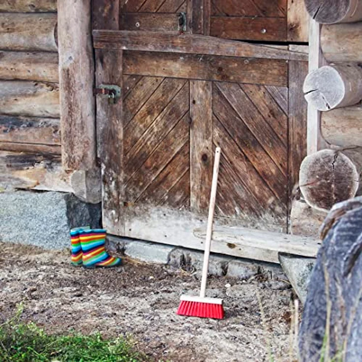 Theo Klein 2794 Bosch Stielgeräte Set, Kinder-Gartenspielzeug mit Schaufel, Laubrechen, Rechen und Besen, für Kinder ab 3 Jahren, Holzstiele, made in Germany – Bild 3
