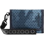 Coocazoo Geldbörse „Geometric Sky” grau-blau, Portemonnaie mit Sichtfenster innen & außen, recyceltes Polyester, Münzfach & Kartenfächern, Klettverschluss, ab der 3. Klasse