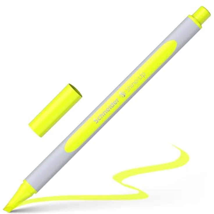 Schneider Shine-Up Textmarker (Strichstärke 1 + 4 mm, aus biobasiertem Kunststoff, ausgezeichnet mit Der blaue Engel), 4 Stück sortiert – Bild 5