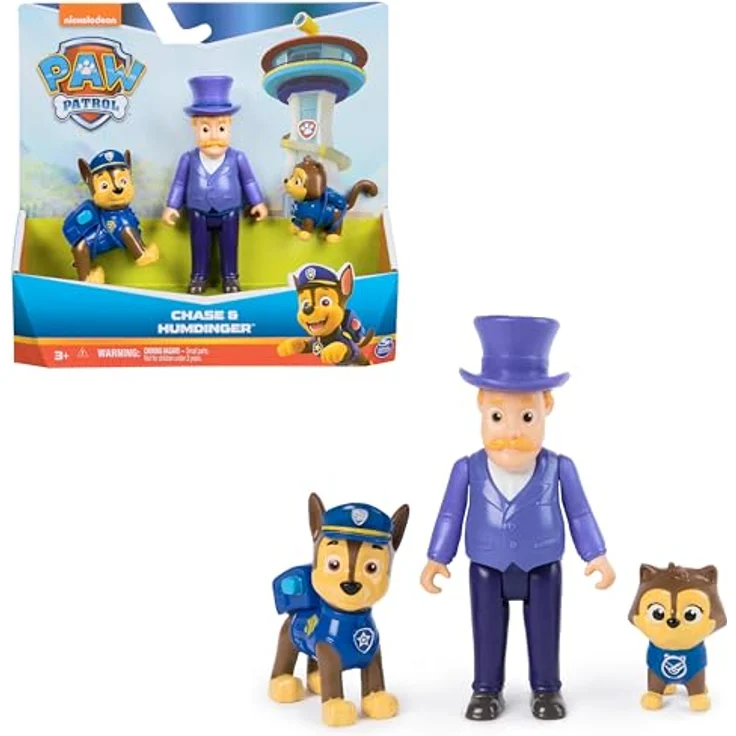 PAW PATROL Hero Pups – Actionfiguren-Set mit 1 Chase Hundefigur, 1 Chaos-Kätzchen Figur und 1 Bürgermeister Besserwisser Figur, Spielzeug für Kinder ab 3 Jahren – Bild 1