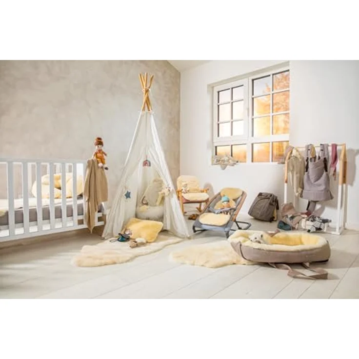 Fellhof Baby-Lammfell geschoren, 100% Merino, 90 cm, schadstofffreies Leder, waschbar bei 30 °C, natürliche Temperaturregulierung – Bild 3