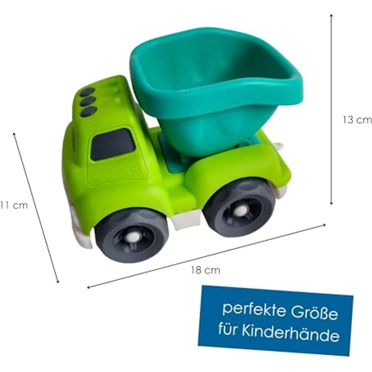 alldoro 60404 Spielfahrzeug Kipplaster für Kinder, 18 cm, grün, Kunststoff-Weizenstroh-Gemisch, ecofriendly – Bild 2