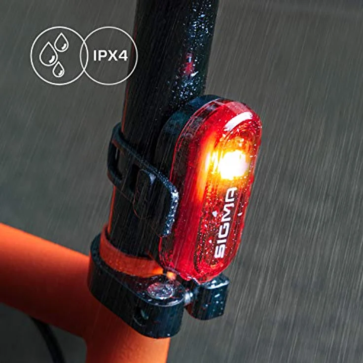 SIGMA SPORT Fahrrad Rücklicht LED Curve - Leuchtweite Bis 400m & 29h Leuchtdauer, Batteriebetrieben, IPX4 Wasserdicht, Werkzeuglose Montage, StVZO Zugelassenes Fahrradlicht hinten, Rücklicht Fahrrad – Bild 5