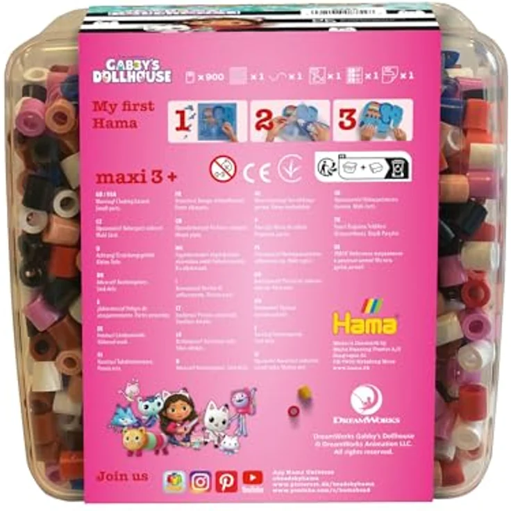 Hama Perlen 8754 - Bügelperlen Maxibox, Gabby's Dollhouse, mit ca. 900 Maxi-Perlen, kreativer Bastelspaß für Groß und Klein – Bild 3