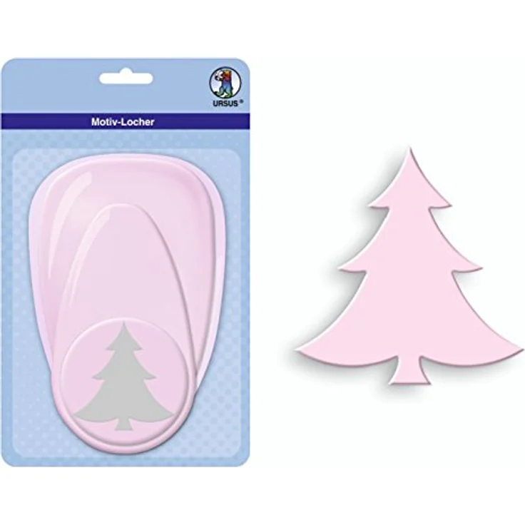 Ursus 19460025 - Motivlocher Tannenbaum, jumbo, ca. 76,2 mm, rosa - Kunststoff mit Metallspitze, praktische Abtropfschale, einfache Hebelfunktion – Bild 2