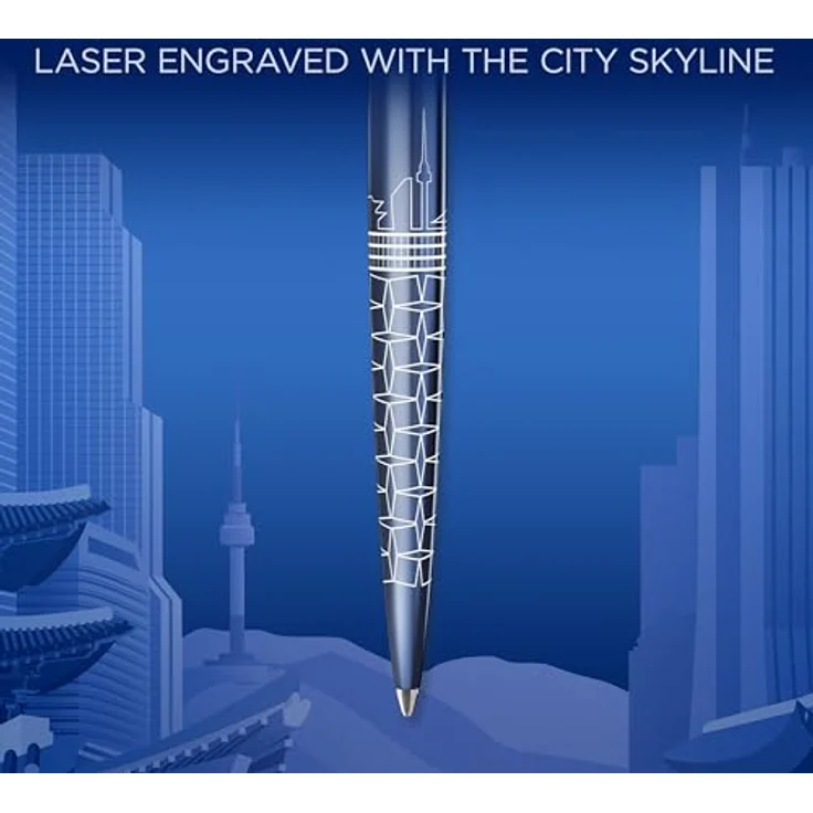 Parker Pen Parker Jotter SE Seoul, Kugelschreiber M in Indigoblau mit Edelstahl-Design und Klickmechanismus – Bild 6