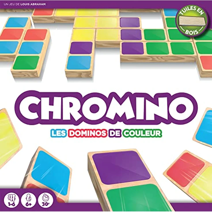 Asmodee Chromino, neue Edition - Brettspiel mit Holzfliesen für 2-8 Spieler, strategisches Denkspiel in französischer Sprache – Bild 2