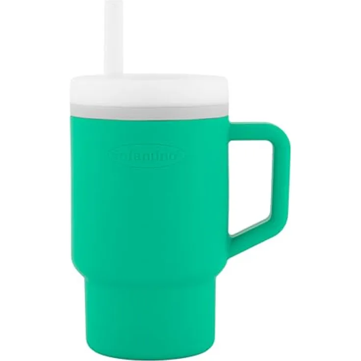INFANTINO My 1st Tumbler, 255 ml Kindertrinkbecher mit auslaufsicherem Silikonstrohhalm und kleinkindfreundlichem Griff, Alpine