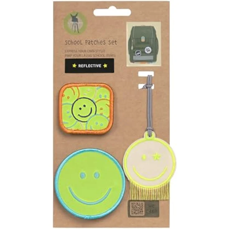 LÄSSIG Anhänger und Patches Set (3 Stk.) mit Druckknopf/School Patches Set Smile – Bild 2