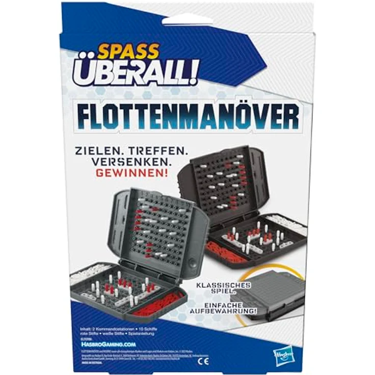 Hasbro Flottenmanöver Kompakt, tragbares Brettspiel für 2 Spieler, englische Ausgabe, ab 7 Jahren – Bild 4
