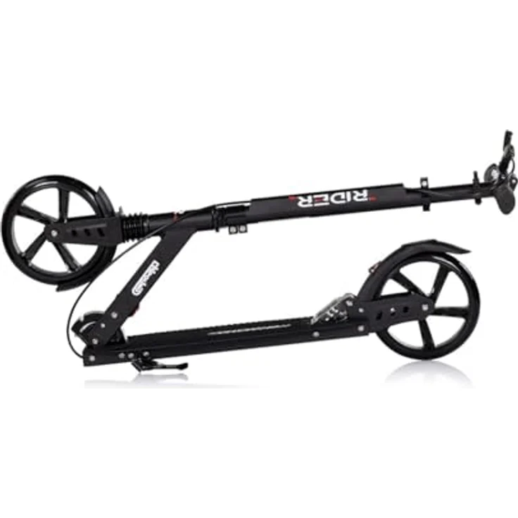 Chipolino Rider Kinderroller, klappbar, höhenverstellbar mit Stoßdämpfern, PU-Räder, schwarz, für Kinder ab 8 Jahren – Bild 5