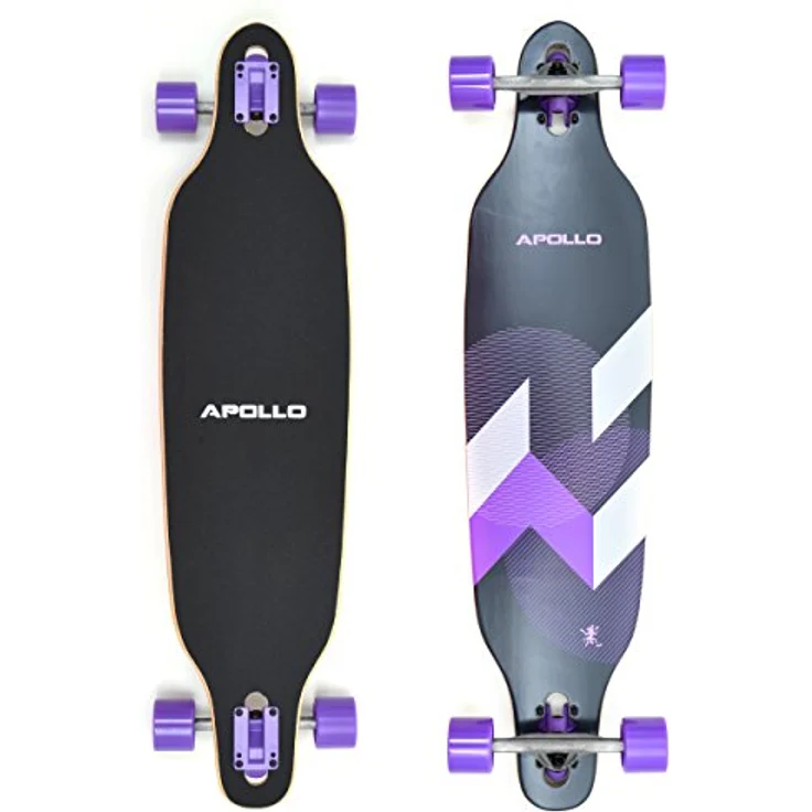 Apollo Longboard Makira Komplettboard mit High Speed ABEC Kugellagern, Drop Through Freeride Skaten Cruiser Board – Bild 1