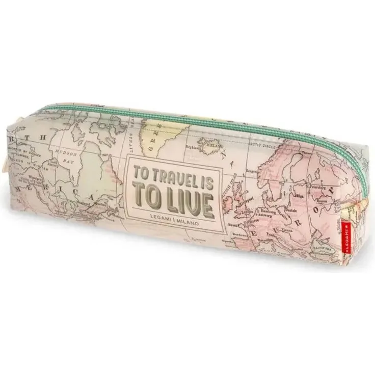 Legami Federmäppchen Transparentes Schreibmäppchen - Travel, Reißverschluss, TPU Material, transparent