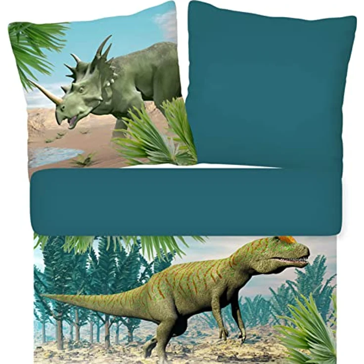 ESPiCO Bettwäsche Trendy Bedding Dino Bunt Dinosaurier T-Rex Stegosaurus Renforcé, Größe:135 cm x 200 cm – Bild 2