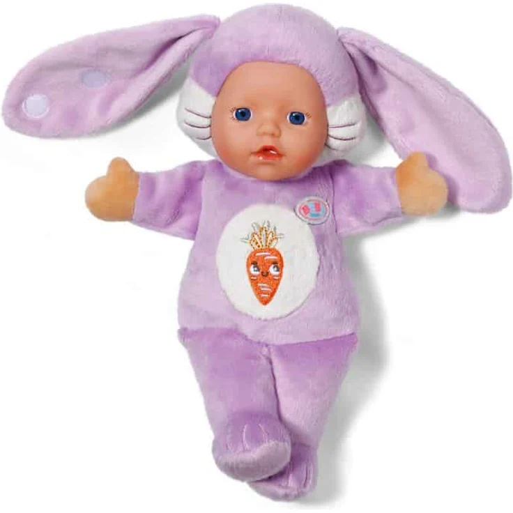 MGA Zapf Creation BABY born for babies Funny Hase, kuschelige Puppe mit Fingertaschen und Rassel, 26 cm – Bild 1