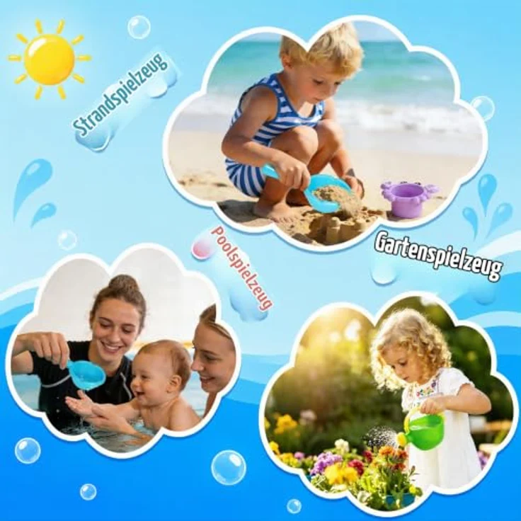 CozyBomB Badewannenspielzeug & Poolspielzeug, BPA-freies Wasserspielzeug für Kinder ab 1 Jahr, ideal für Badewanne & Planschbecken, Outdoor Sandspielzeug, Geschenk für Jungen und Mädchen – Bild 2