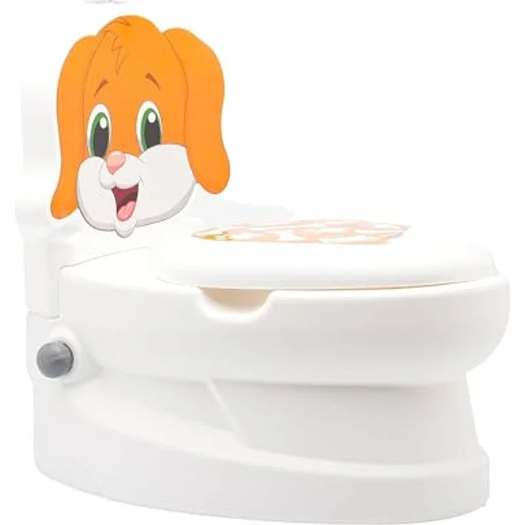 Lemodo Töpfchen für Kinder ab 18 Monate | Kindertoilette weiß mit Hundemotiv mit herausnehmbarem Lerntöpfchen | Kinderklo mit Spülgeräusch | Babytopf mit praktischem Stauraum | Realitätsnahes Kinder Töpfchen – Bild 5