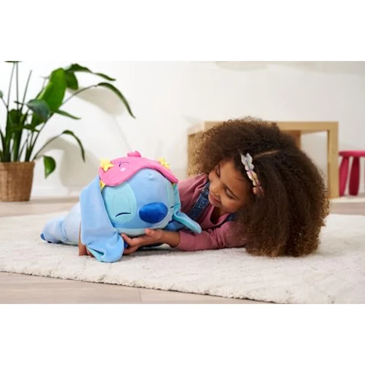 Simba Disney Snuglets Wellbeing Plüschfigur Stitch liegend 40 cm mit Schlafmaske und Zusatzgewicht 1500 g, geeignet ab den ersten Lebensmonaten – Bild 2