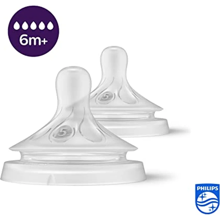 AVENT Philips Avent Natural Response Sauger – 2x Sauger für Babyflaschen mit Durchflussstärke 5, für Babys ab 6 Monaten, BPA-frei – Bild 2