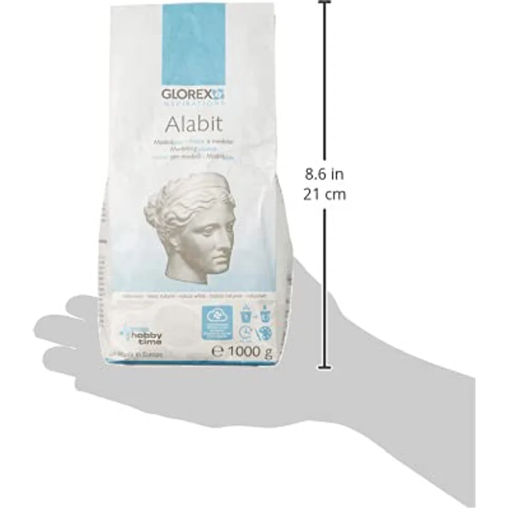 GLOREX 6 2608 429 - Alabit Gießmasse naturweiß, Beutel mit 1000 g, hochwertiger Modelliergips, für Modelle, kleine Reliefs und Gipsformen - Preisvergleich – Bild 5