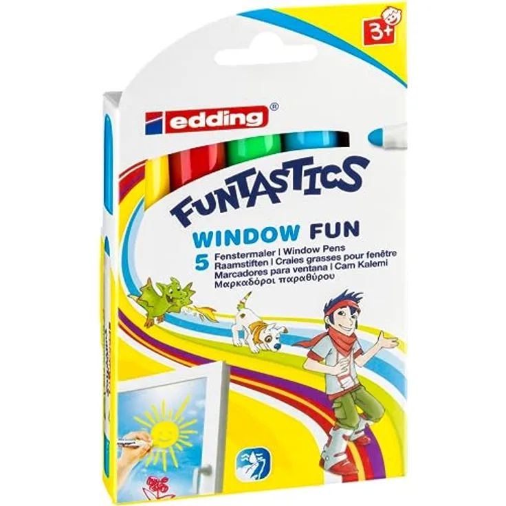 edding 16 funtastic Window 5 Stück Stärke 2-6mm leuchtkräftig