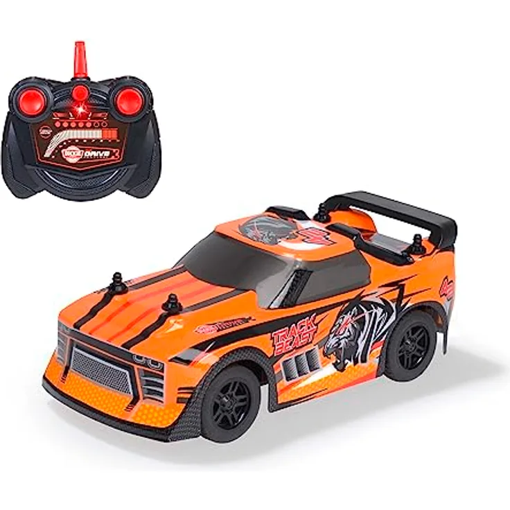 Dickie Toys - RC Auto Track Beast (orange-schwarz) - ferngesteuertes Auto für Kinder ab 6 Jahre mit Fernbedienung (2-Kanal FS, 2,4GHz) und Batterien, 15 cm, bis 6 km/h