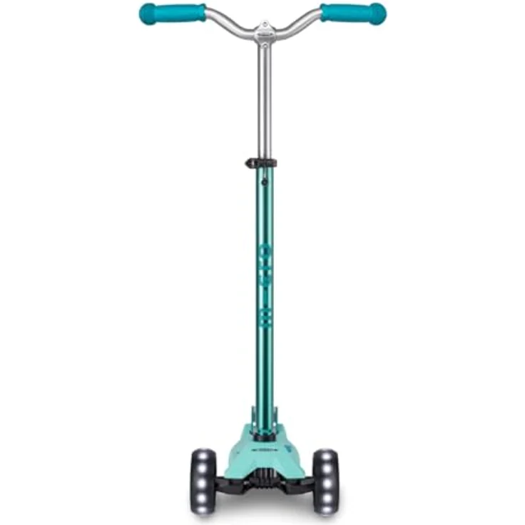 Micro Maxi Micro Deluxe Pro LED Scooter, breiten LED-Vorderrädern, rutschfester Trittbrettbeschichtung, höhenverstellbarer Lenkstange, leuchtend blau – Bild 3