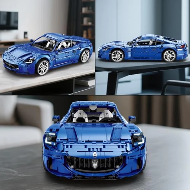 Reobrix 11010 Auto-Modellbausatz, 1:8 Technischer Sportwagen Rennwagen mit 5480 Klemmbausteinen, detailgetreu, Sammlerstück für Erwachsene – Bild 3