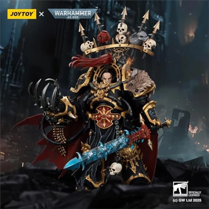 Joy Toy Warhammer 40,000 Actionfigur Black Legion Abaddon the Despoiler, 16 cm, mit Drach'nyen und Zubehör, bewegliche Gelenke – Bild 4