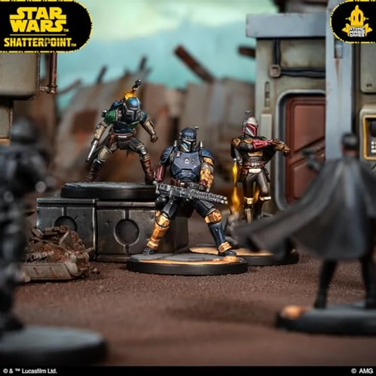 Atomic Mass Games AMGD1042 - Star Wars: Shatterpoint - This Is The Way Squad Pack, Skirmish-Miniaturenspiel mit 3 Mandalorianern, Polnisch, für 2 Spieler ab 14 Jahren – Bild 7