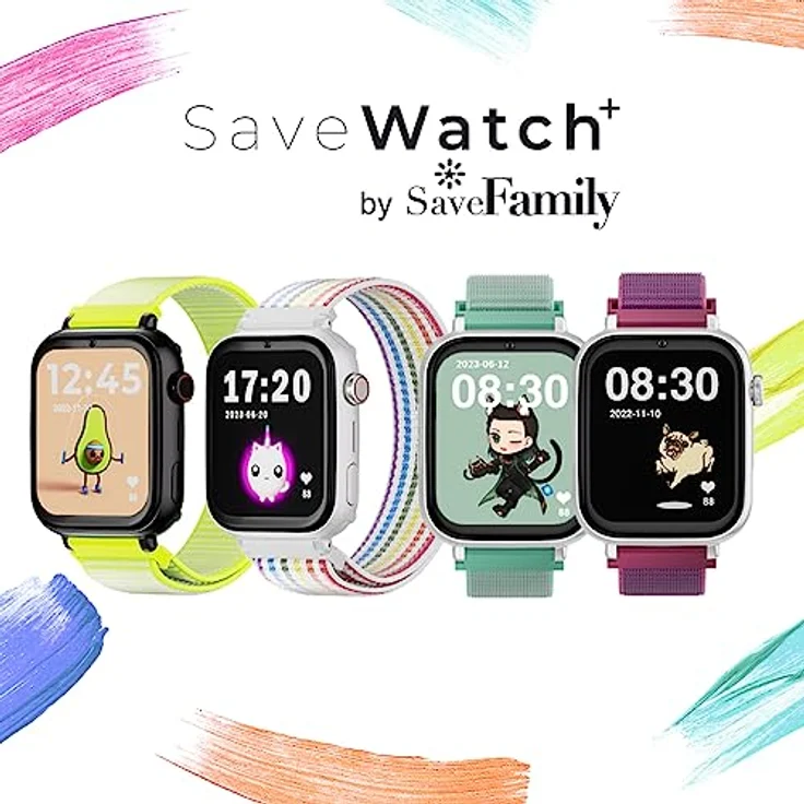 SaveFamily SaveWatch Plus 4G. Smartwatch für Kinder. Anruf, Video, Face ID, Anpassbare Bänder, UltraSlim, Hintergrundbilder, Musik, Bluetooth, App Store (Black is Black) – Bild 3