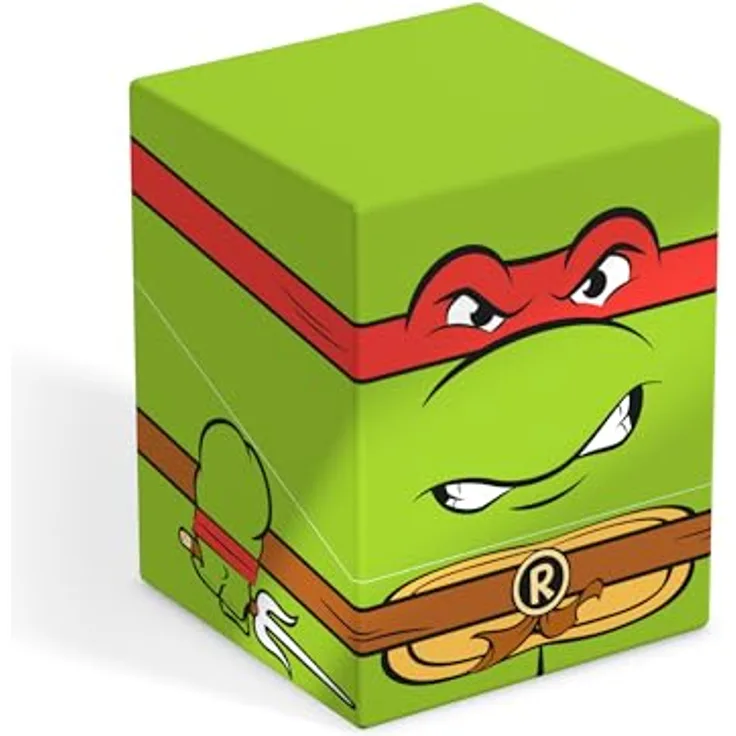 Ultimate Guard Squaroes - Squaroe Teenage Mutant Ninja Turtlesâ„¢ 004 - Raphael, Sammelbox für bis zu 100 Spielkarten, hergestellt aus 78% erneuerbaren Rohstoffen, Maße: 98,5 x 76 x 75 mm