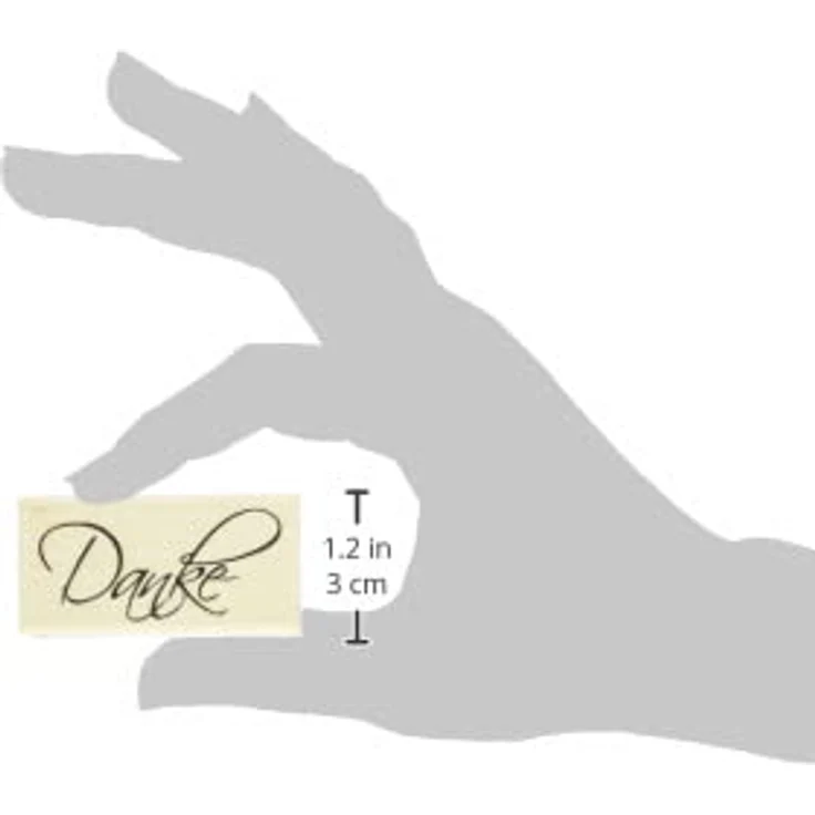 Rayher Hobby 28440000 Butterer Holzstempel Danke, 3 x 6 cm, Stempel mit Schriftzug für Dankeskarten bei Hochzeit, Taufe, Kommunion, Geburtstag – Bild 5