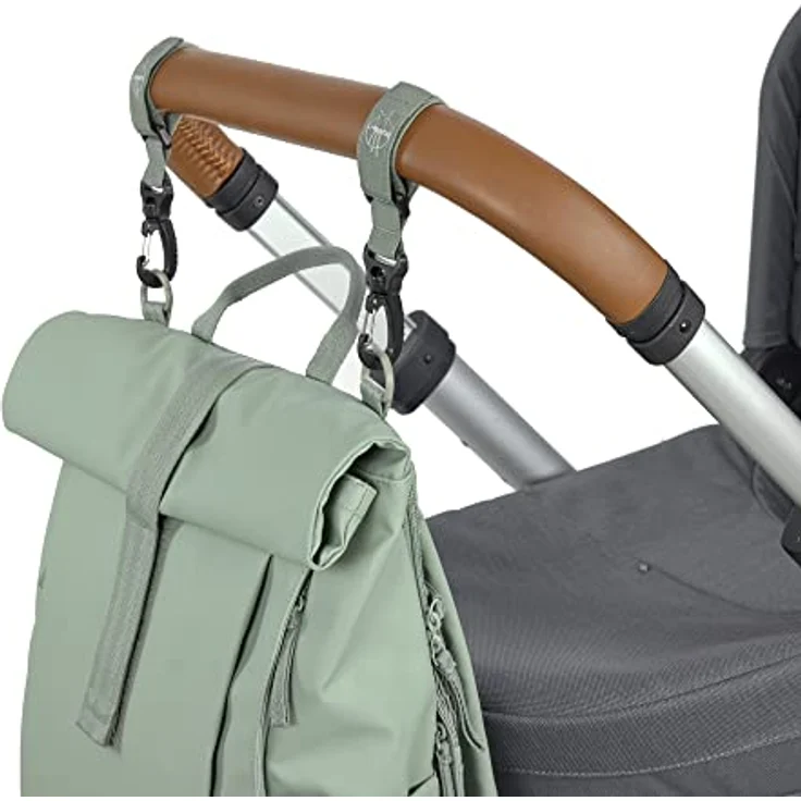 LÄSSIG Baby Wickelrucksack Wickeltasche Rucksack mit Wickelunterlage, nachhaltig produziert, Rolltop-Style, silver green – Bild 5