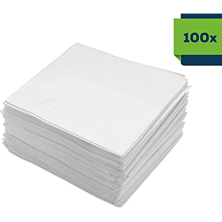 Sensalou Lätzchen Ess-Schürze Einweg Latz für Erwachsene, 100er Pack mit Auffangtasche, 63 x 37 cm – Bild 4