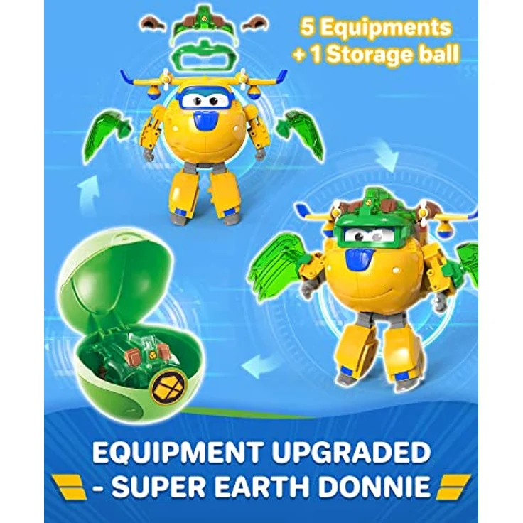 Super Wings Transforming Flugzeug Super Iron Donnie, 12,7 cm großes wandelbares Spielzeug mit Superbällen, für Kinder ab 3 Jahren – Bild 2