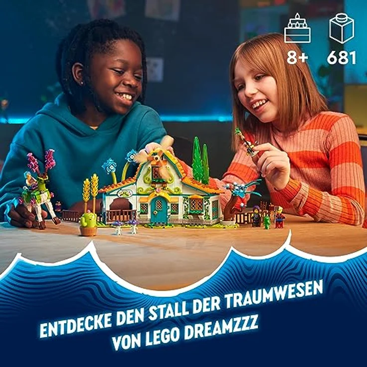 LEGO 71459 DREAMZzz Stall der Traumwesen, Fantasy-Bauernhof-Spielzeug mit Hirschfigur, die auf 2 Arten gebaut Werden kann und 4 TV-Show-Minifiguren, Set mit Fabelwesen für Kinder, Mädchen und Jungen – Bild 2