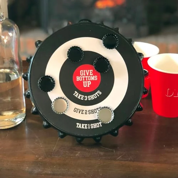 Original Target | Magnetische Zielscheibe mit Spielfiguren | Premium Qualität | Geschicklichkeitsspiel mit 6 Bierkapseln | Trinkspiel | Aperitif | Party | House Party | OriginalCup® – Bild 5
