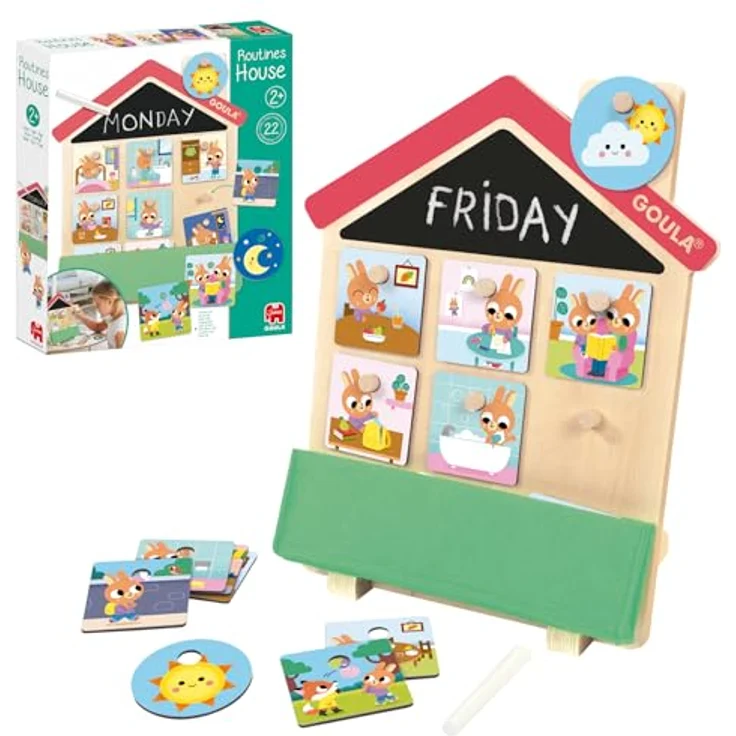 Goula Routines House, Lernspielzeug aus Holz zur Organisation des Tagesablaufs für Kinder ab 2 Jahren – Bild 2