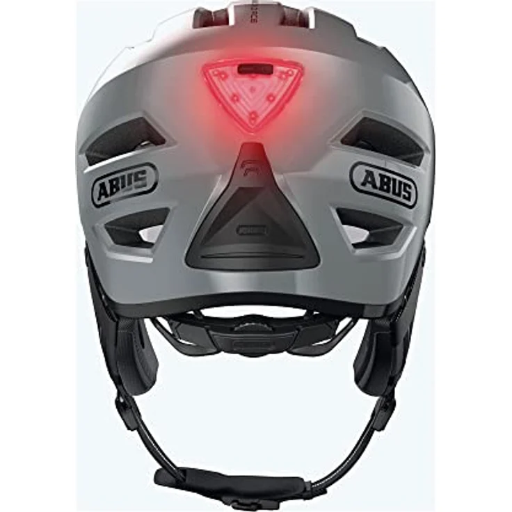 ABUS Stadthelm Pedelec 2.0 ACE - Fahrradhelm mit Rücklicht, Visier, Regenhaube, Ohrenschutz - für Damen und Herren - Grau, Größe S​ – Bild 3