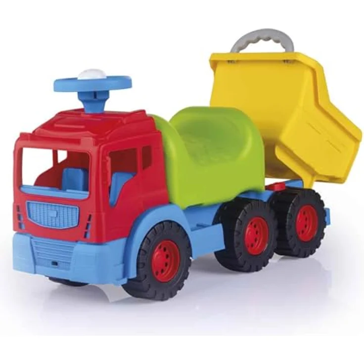 DOLU Ride On Truck, Rutschauto aus Kunststoff, Gelb, Grün, Rot, Blau – Bild 3