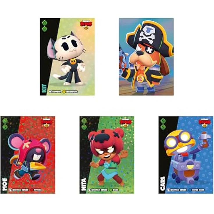 Panini Brawl Stars Trading Cards - Flow Packs Display (24 Tüten), 180 Karten mit Lieblingscharakteren, inklusive glänzender und ultraselterner Karten – Bild 7