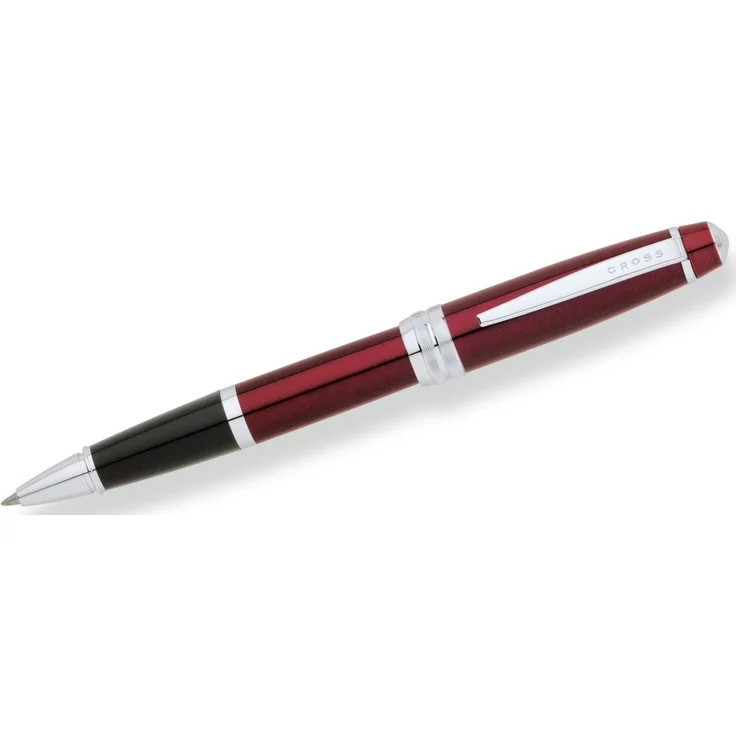 OTTO Füllfederhalter Gel-Tintenroller Rollerball Bailey in Rot-Lack mit chromplattierten Details – Bild 1