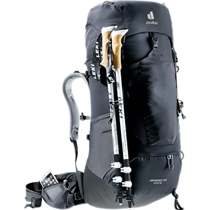 deuter AIRCONTACT LITE 45 + 10 SL, Leichter Trekkingrucksack mit VariQuick-System und optimaler Lastenverteilung, schwarz – Bild 8