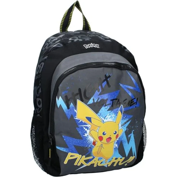 Vadobag Kinder Rucksack mit Vortasche, Pokemon Motiv, abwaschbar, 36 x 27 x 14 cm, für Jungen und Mädchen – Bild 1