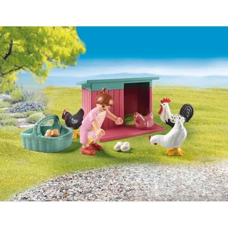 PLAYMOBIL 71510 Kleine Hühnerfarm im Tiny House Garten Spielset, Mehrfarbig, nachhaltig aus über 80% recycelten Materialien – Bild 7
