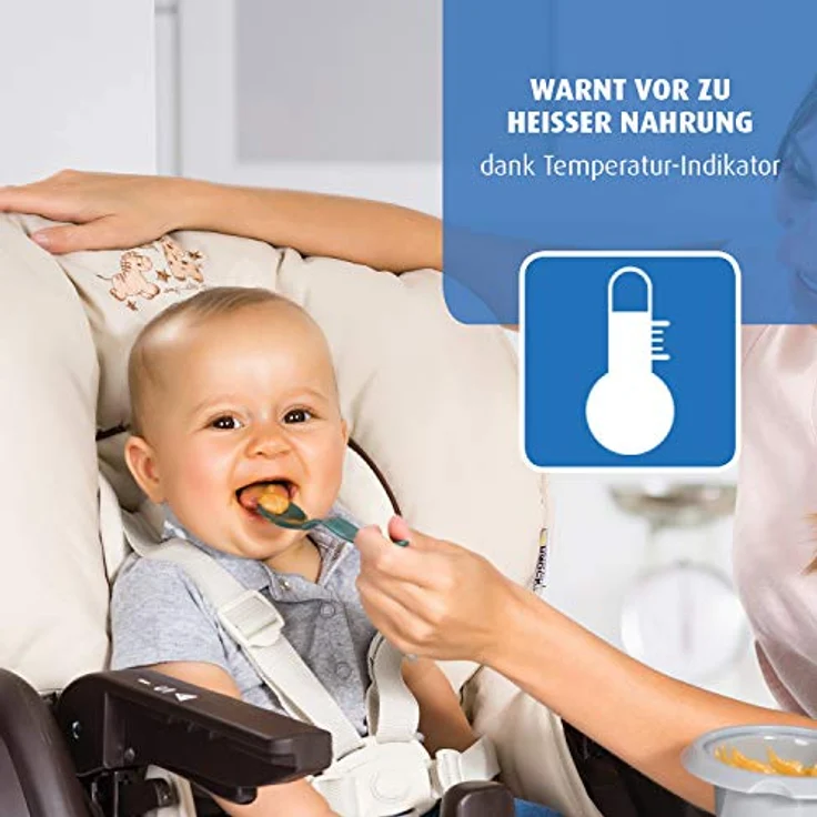 reer weicher Wärmesensorlöffel, Babylöffel, Fütterlöffel, für eine einfache und sichere Nahrungsaufnahme, zum Essen lernen, 3 Stück, BPA-frei, mehrfarbig – Bild 4