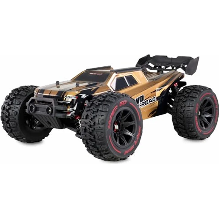 Amewi 22659 Hyper GO Truggy brushless 4WD 1:14 RTR schwarz inkl. inkl. Wheelie-Bar, Ersatzteile, Goldfarbene Karosserie – Bild 3