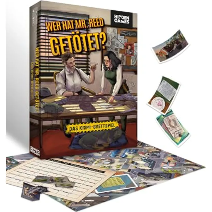 Hidden Games Krimi-Brettspiel - Wer hat Mr. Reed getötet? - Deutsch - Spannendes Detektivspiel, Krimispiel, Anfängerfreundlich, ab 14 Jahren